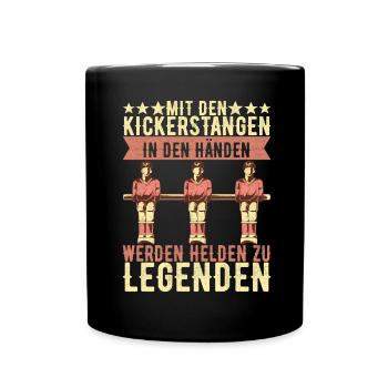 Tischfussball Tischkicker - Tasse einfarbig - Schwarz - Vorne