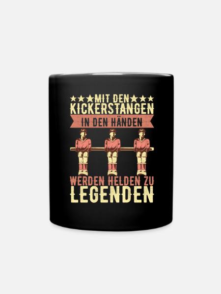 Tischfussball Tischkicker - Tasse einfarbig - Schwarz