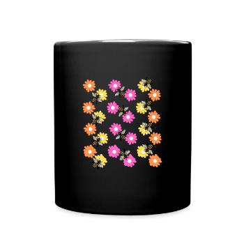 Fleurs d'abeille idée de cadeau - Mug uni - noir - Devant