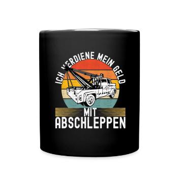 Abschleppwagen Abschleppdienst - Tasse einfarbig - Schwarz - Vorne