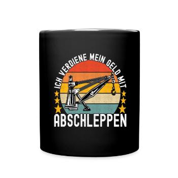Abschleppwagen Abschleppdienst - Tasse einfarbig - Schwarz - Vorne