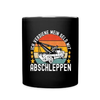 Abschleppwagen Abschleppdienst - Tasse einfarbig - Schwarz - Vorne