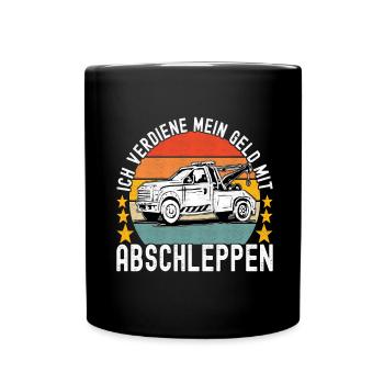 Abschleppwagen Abschleppdienst - Tasse einfarbig - Schwarz - Vorne