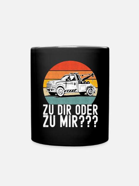 Abschleppwagen Abschleppdienst - Tasse einfarbig - Schwarz