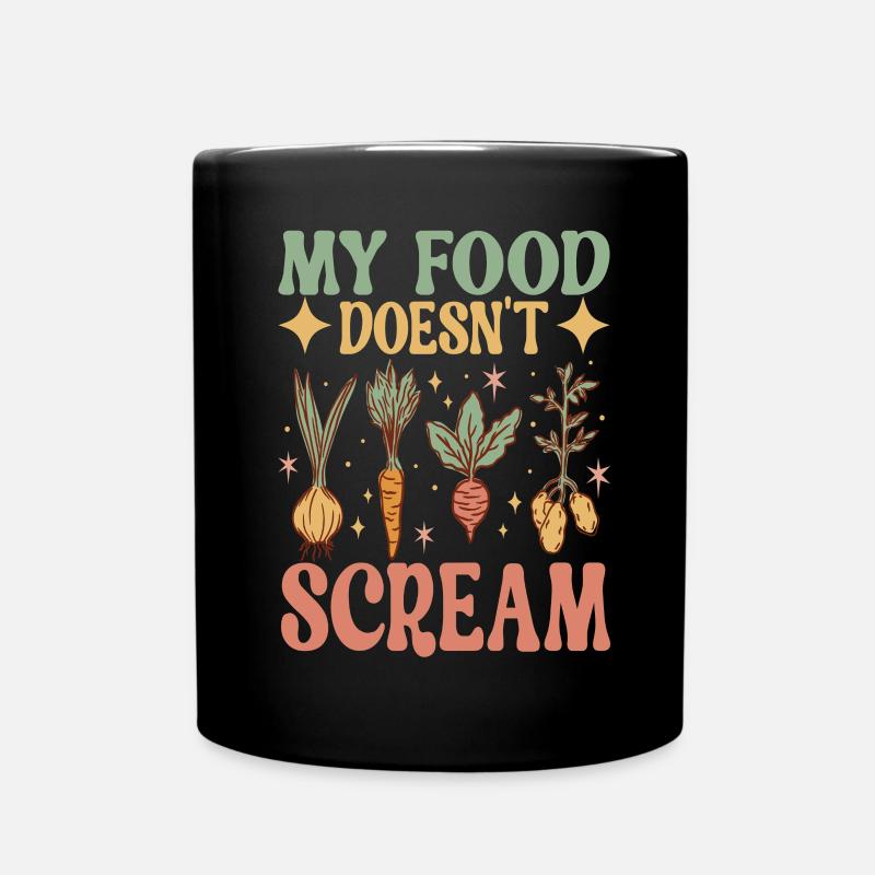 Vegan Vegetarier - Tasse einfarbig - Schwarz