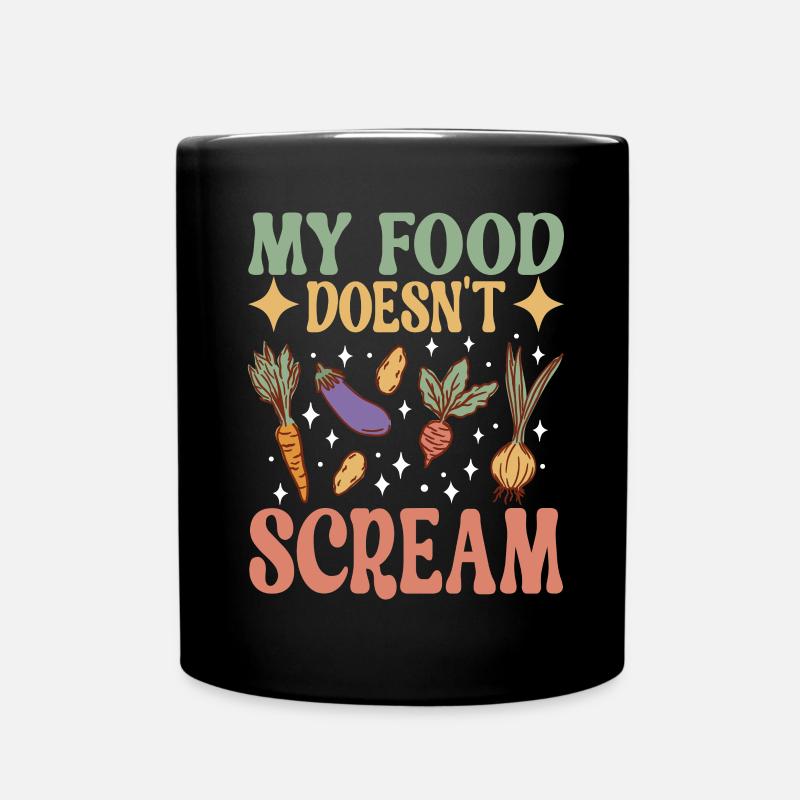 Vegan Vegetarier - Tasse einfarbig - Schwarz