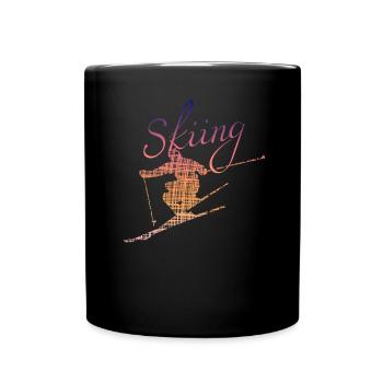Skiing Ski - Tasse einfarbig - Schwarz - Vorne