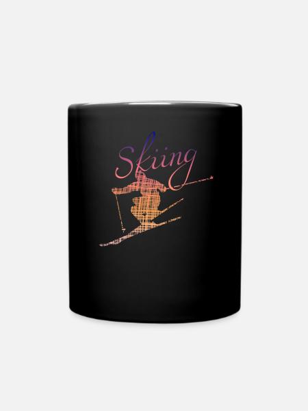 Skiing Ski - Tasse einfarbig - Schwarz