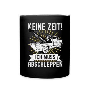 Abschleppwagen Abschleppdienst - Tasse einfarbig - Schwarz - Vorne