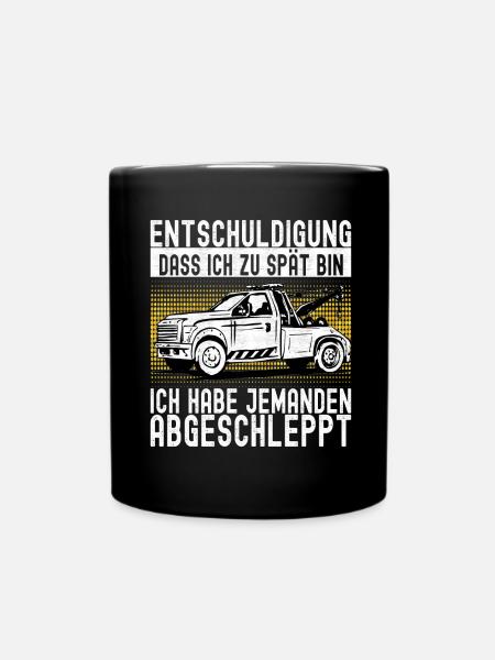 Abschleppwagen Abschleppdienst - Tasse einfarbig - Schwarz