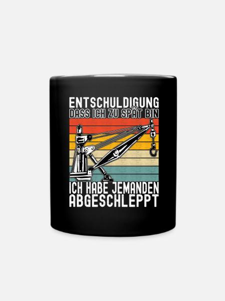 Abschleppwagen Abschleppdienst - Tasse einfarbig - Schwarz