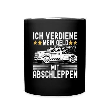 Abschleppwagen Abschleppdienst - Tasse einfarbig - Schwarz - Vorne