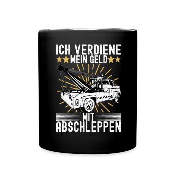 Abschleppwagen Abschleppdienst - Tasse einfarbig - Schwarz - Vorne