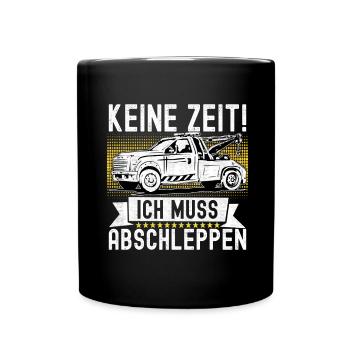 Abschleppwagen Abschleppdienst - Tasse einfarbig - Schwarz - Vorne