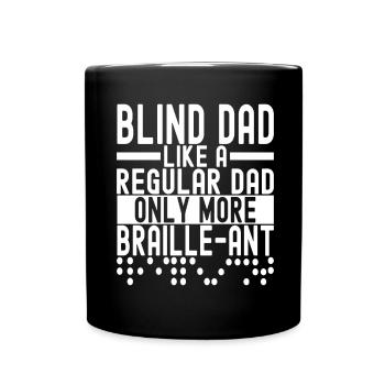 Blind Sehbehinderung - Tasse einfarbig - Schwarz - Vorne