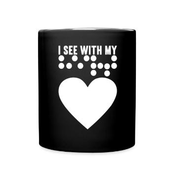 Blind Sehbehinderung - Tasse einfarbig - Schwarz - Vorne