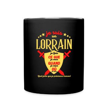 Cadeau Humour Homme lorrain noel anniversaire - Mug uni - noir - Devant