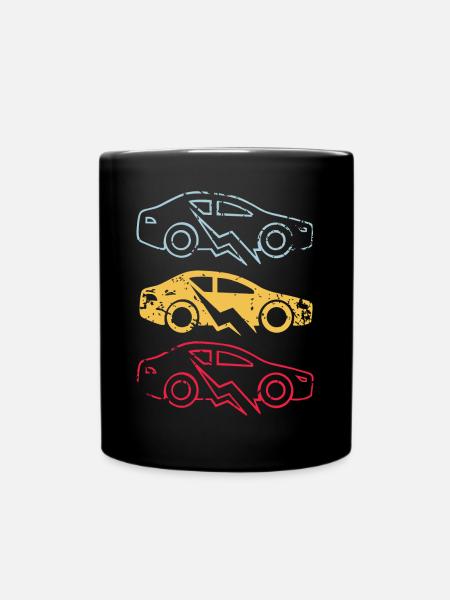 E-Auto Elektroauto - Tasse einfarbig - Schwarz