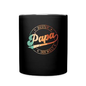 Bester Papa Der Welt Geschenk Superheld Vatertag - Tasse einfarbig - Schwarz - Vorne