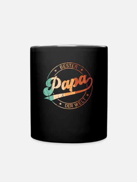 Bester Papa Der Welt Geschenk Superheld Vatertag - Tasse einfarbig - Schwarz