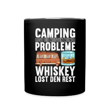 Camping Wohnmobil - Tasse einfarbig - Schwarz - Vorne