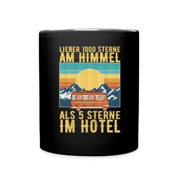 Camping Wohnmobil - Tasse einfarbig - Schwarz - Vorne