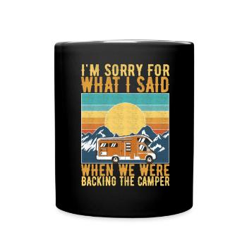 Camping Wohnmobil - Tasse einfarbig - Schwarz - Vorne