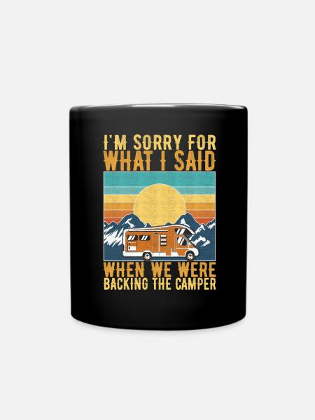 Camping Wohnmobil - Tasse einfarbig - Schwarz