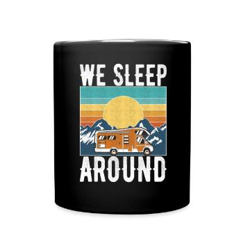 Camping Wohnmobil - Tasse einfarbig - Schwarz - Vorne