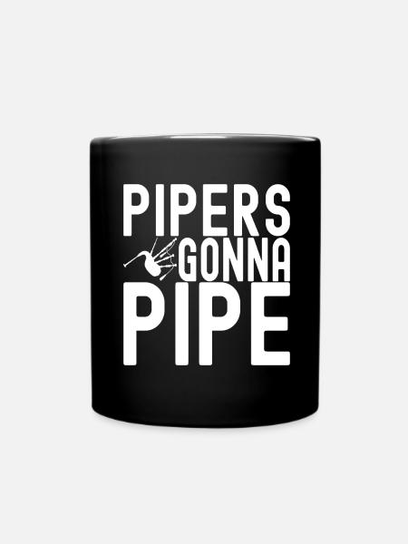 Bagpipes Bagpipers - Full Colour Mug - black