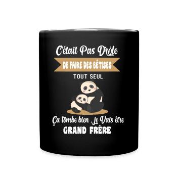 Enfant Annonce grossesse humour futur grand frère - Mug uni - noir - Devant