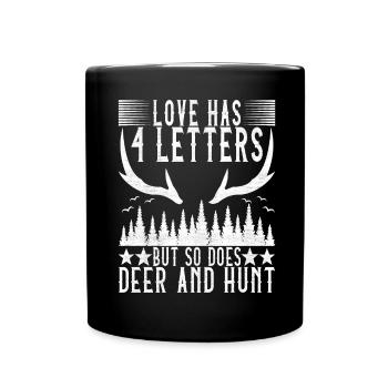 Hunting Hunter Hunting Deer - Full Colour Mug - black - Front