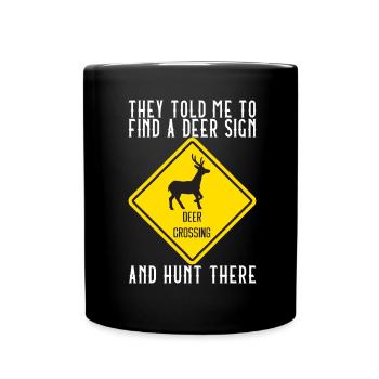 Hunting Hunter Hunting Deer - Full Colour Mug - black - Front