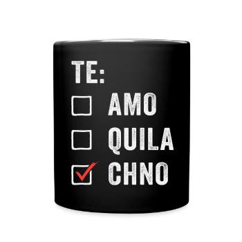 Te Amo Tequila Techno Rave Festival Electro Raver - Full Colour Mug - black - Front