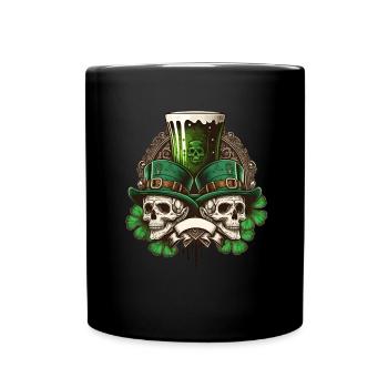 Crâne irlandais Irlande Trèfle vert Saint-Patrick - Mug uni - noir - Devant