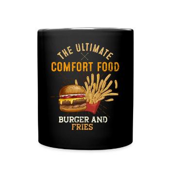 Burger & Fries Ultimate Comfort Food Funny Fast Fo - Full Colour Mug - black - Front