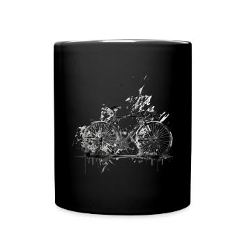 Water Splash Bicycle Silhouette - Full Colour Mug - black - Front