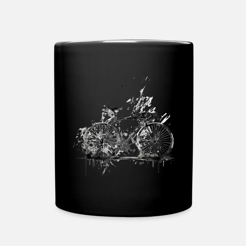 Wasserspritzer Fahrrad Silhouette - Tasse einfarbig - Schwarz