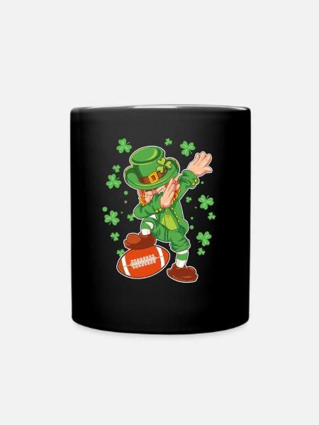 St Patricks Day Football Grün Dabbing Kobold - Tasse einfarbig - Schwarz