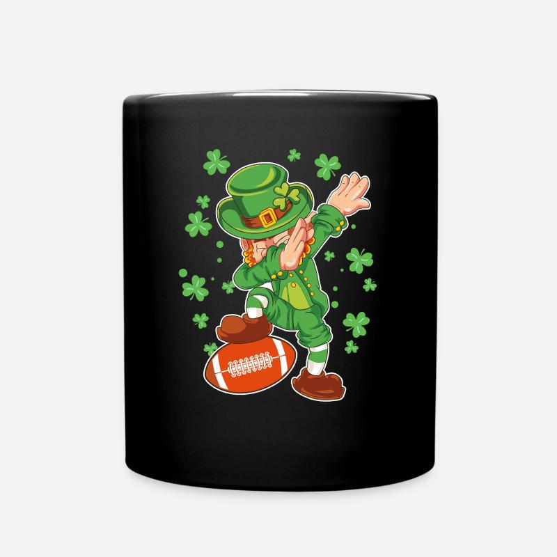 St Patricks Day Football Grün Dabbing Kobold - Tasse einfarbig - Schwarz