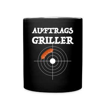 Auftragsgriller | grillen, Party, Bier, feiern - Tasse einfarbig - Schwarz - Vorne