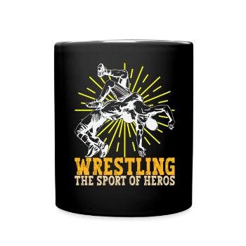 Wrestling Ringen Ringer - Tasse einfarbig - Schwarz - Vorne