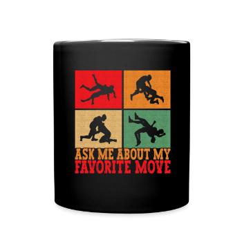 Wrestling Ringen Ringer - Tasse einfarbig - Schwarz - Vorne