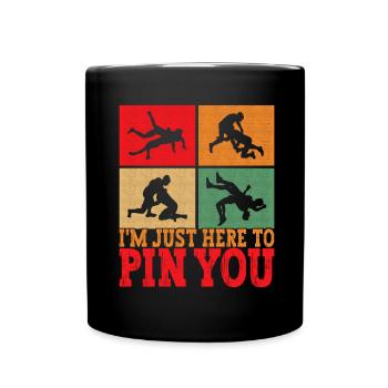 Wrestling Ringen Ringer - Tasse einfarbig - Schwarz - Vorne