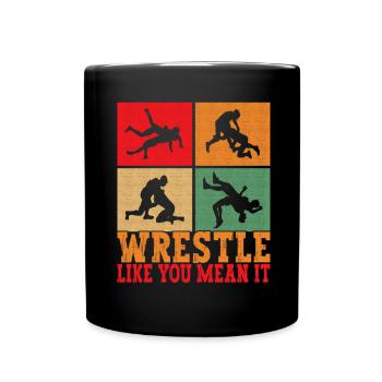 Wrestling Ringen Ringer - Tasse einfarbig - Schwarz - Vorne