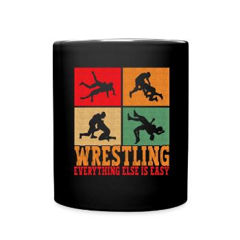 Wrestling Ringen Ringer - Tasse einfarbig - Schwarz - Vorne