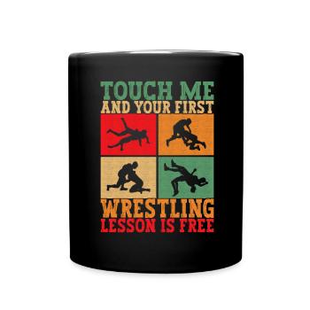 Wrestling Ringen Ringer - Tasse einfarbig - Schwarz - Vorne