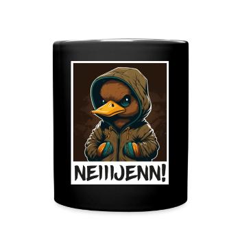 Ente Vogel Gans Morgenmuffel Sarkasmus Kollege - Tasse einfarbig - Schwarz - Vorne