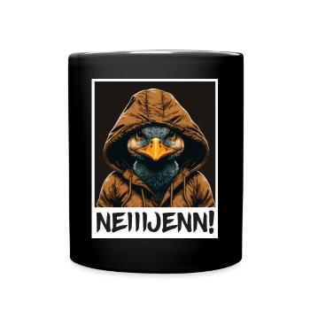 Ente Vogel Gans Morgenmuffel Sarkasmus Kollege - Tasse einfarbig - Schwarz - Vorne