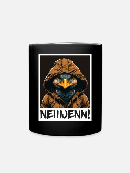 Ente Vogel Gans Morgenmuffel Sarkasmus Kollege - Tasse einfarbig - Schwarz